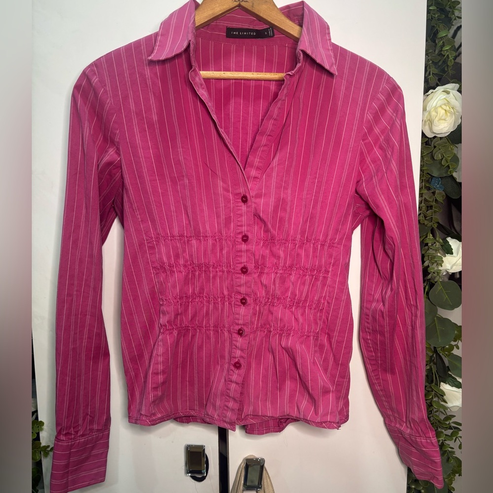 The Limited Fuchsia Pinstripe Button-Down Shirt